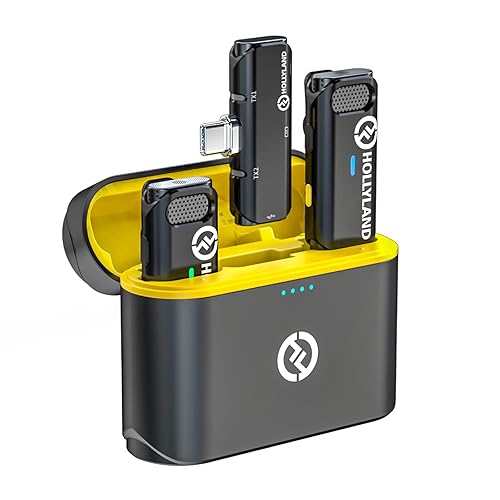 Hollyland Lark C1 Microfono Lavalier Wireless per Type-C, Plug-Play 200M 8H Cancellazione del Rumore 2.4GHz Doppio Canale Micro per YouTube Vlog Facebook Intervista Instagram Podcast - Tipo C Duo