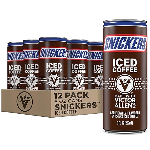 Victor Allen's Coffee Snickers Iced Coffee Latte Ready to Drink, 12 Pack - 8oz Cans