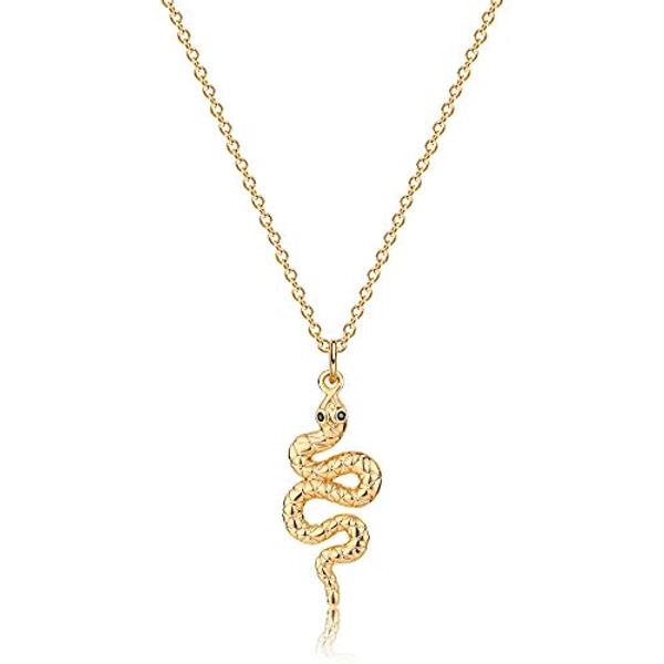 MEVECCO Animal Necklace for Women 18K Gold Filled Dainty Butterfly Pendant Stereoscopic Snake Necklace Eagle Necklace Gold Jewelry Gift for Her