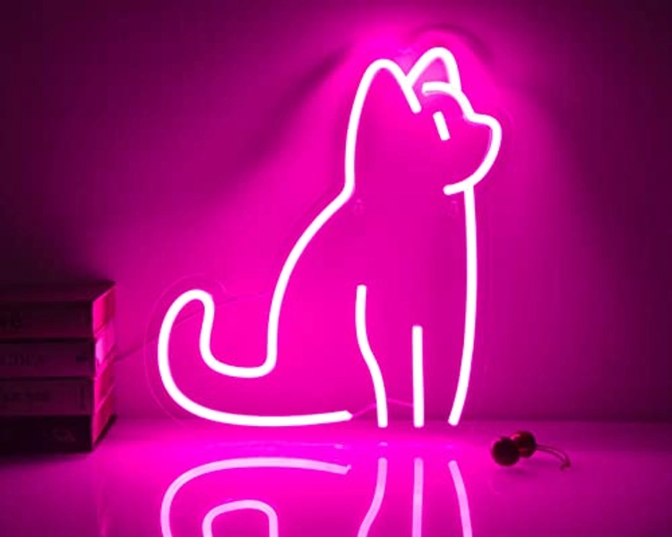 Cat Neon Signs for Wall Decor, Dimmable USB Powered LED Neon Light Decorations for Bedroom, Bar,Christmas, Kids Birthday Gift,Cat Lovers, Kids or Girls Room (Pink, 11.8 x 13.4Inch)