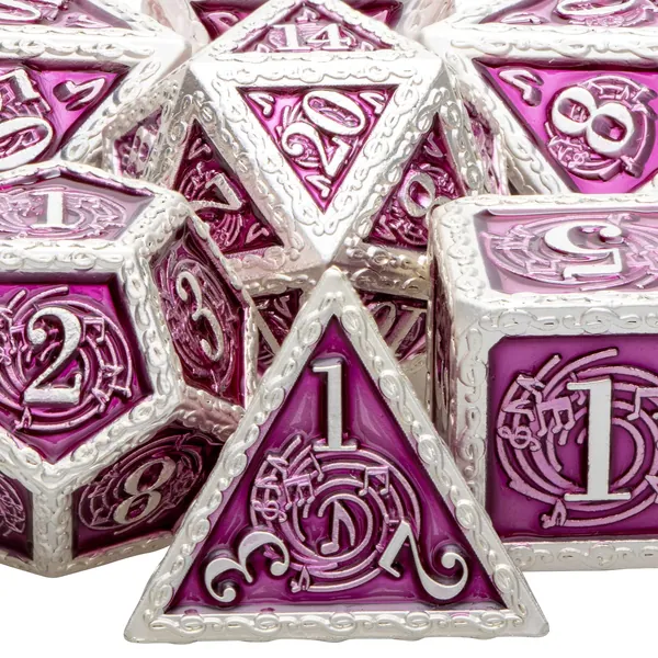 Music Dungeons and Dragons Dice ARUOHHA DND Dice Set with Gift Box, D&D Dice Set for Pathfinder Warhammer RPG 6 Sided Metal Polyhedral Dice Role Playing D and D Dice D20 D12 D10 D8 D6 D4