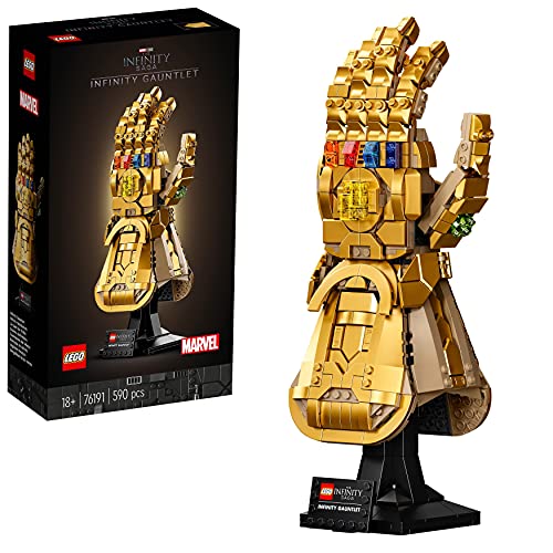 LEGO 76191 Marvel Infinity Gauntlet Set, Collectible Thanos Glove with Infinity Stones, Collectible Avengers Gift for Men, Women, Him, Her, Model Kits for Adults to Build - single