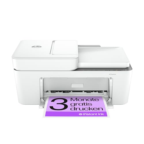 HP DeskJet 4220e Multifunktionsdrucker, 3 Monate gratis drucken mit HP Instant Ink inklusive, HP+, Drucker, Kopierer, Scanner, Mobiler Faxversand, WLAN, Automatische Dokumentenzuführung, Weiß - Nachfolger - Mit Stapeleinzug