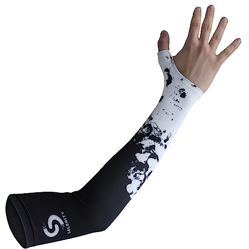 Selerity Gaming Arm Sleeve for PC and Sport with glove and thumb hole for esports gamers Paints Spray - Small