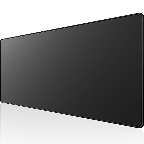 Extended Gaming Mouse Pad, Ktrio Mousepad Computer Mouse Mat Desktop Mouse Pad Keyboard Pad Non-Slip Rubber Base Water Resistant Stitched Edge for Gaming Office Work 31.5 x 11.8 x 0.11 inches Black - 31.5 X 11.8 Inch Gaming Mouse Pads