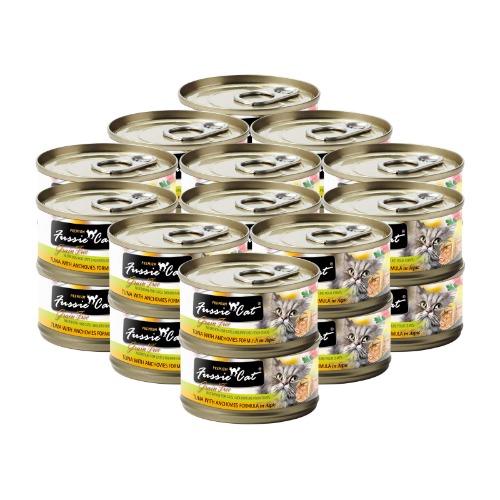 Fussie Cat Premium Tuna & Anchovies in Aspic Grain-Free Wet Cat Food 2.82oz, case of 24