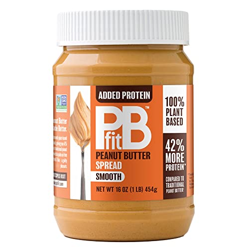 PBfit Peanut Butter, Protein-Packed Spread, Peanut Butter Spread, 16 Oz - Peanut Butter Spread - 1 Pound (Pack of 1)
