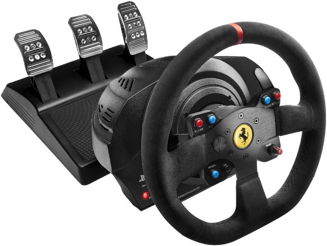 Thrustmaster T300 Ferrari Integral Racing Wheel Alcantara Edition Racing Wheel with pedals (PS5, PS4, PC) - Black Thrustmaster T300 Ferrari Integral RW Alcantara Edition