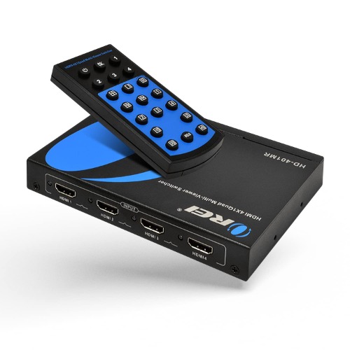 Orei HDMI Multi-Viewer 4x1 Seamless HDMI Switch by OREI - 4 Ports, IR Remote, Supports up to 1080p, Security Camera, HDMI Switch 4 in 1 Out - 4x1 Multiviewer HDMI Switch