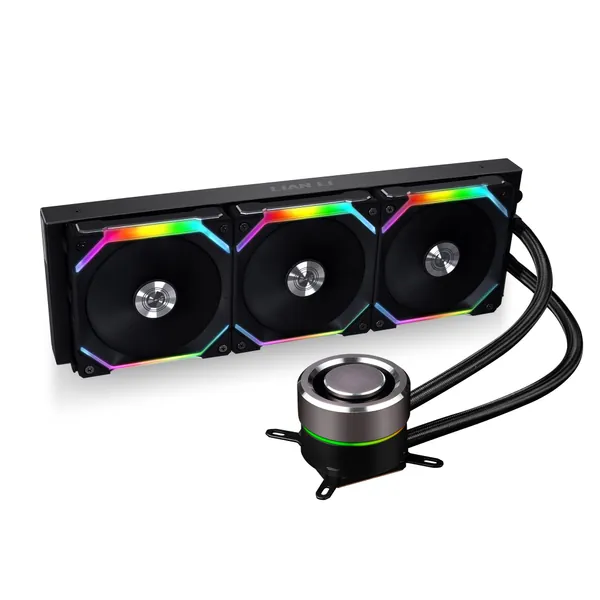 Lian Li GALAHAD AIO 360 RGB UNI FAN SL120 EDITION BLACK - Dual 120mm Addressable RGB Fans AIO CPU Liquid Cooler - GA-360SLB - black 360mm FAN