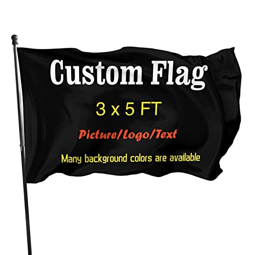 Personalised Flags 5ft x 3ft Outdoor, Custom Photo Banners for Outside Single Sided Printed with Picture/Text, Customised Garden Yard Sign, Create Your Own Team/Welcome/Memory/Festival Large Flag