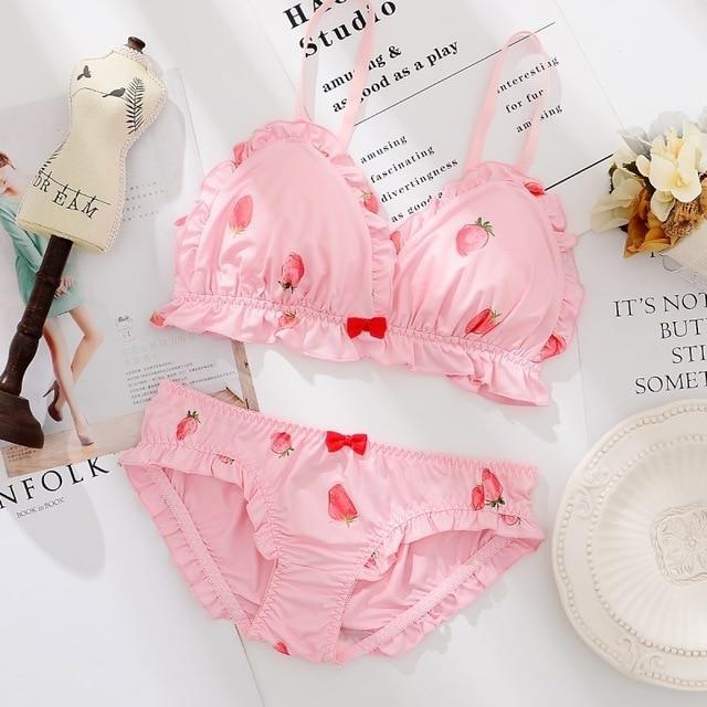 Sweet Valentine Lingerie Set - Strawberry / L (B or C Cup)