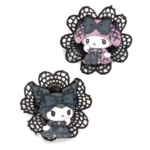 Kuromi & My Melody Lolita MeloKuro Lace Pin Set | Default Title