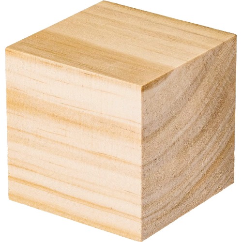 Unfinished Wood Craft Cubes, 3 Inch Natural Wooden Blocks, Pack of 2 Wood Square Blocks, Wooden Cubes for Arts and Crafts and DIY Projects - 3inch