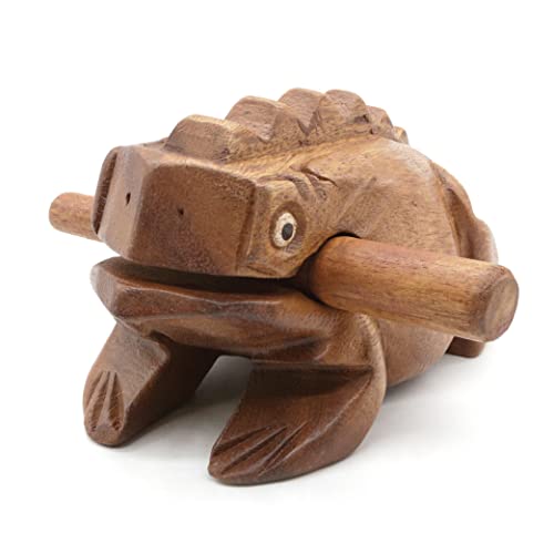 BSIRI Wooden Frog Rasp Musical instruments of Africa Frog Rasp Super Guiro (6 Inch) - 6 Inch
