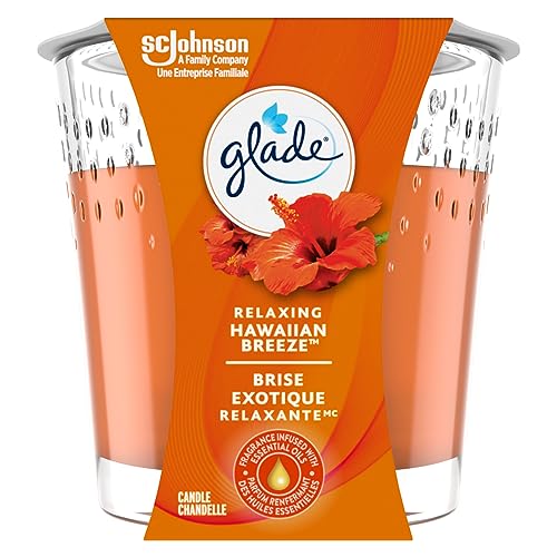 Glade Scented Candle, Hawaiian Breeze, 1-Wick Candle, Air Freshener Infused with Essential Oils for Home Fragrance, 1 Count - Hawaiian Breeze