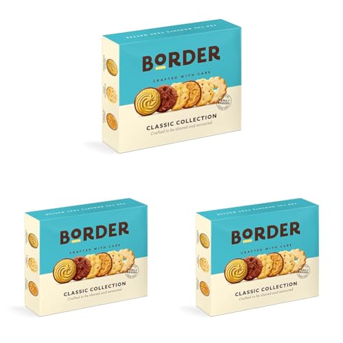 Border Biscuits - Classic Sharing Pack Gift Box - Premium Cookies - Includes Viennese Whirls, Butterscotch Crunch, Shortbread Rings & Much More, 400g (Pack of 3) - 400 g (Pack of 3) - Classic 400g Gift Carton