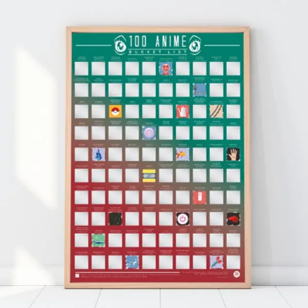 100 Anime Movie and Series Scratch off Bucket List Poster | Etsy UK