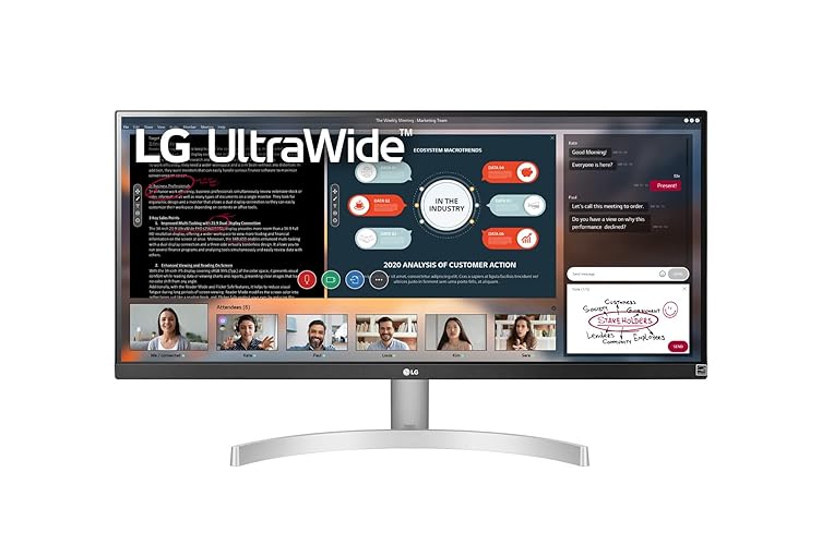 LG UltraWide WFHD 29-Inch FHD 1080p Computer Monitor 29WN600-W, IPS with HDR 10 Compatibility, Silver - 29-inch - 75 Hz