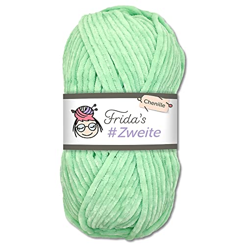 Frida's #Zweite Wolle 100g Chenille Wolle Amigurumi Stricken & Häkeln weich (07 - Mint) - 07 - Mint