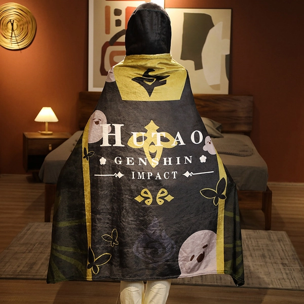 Genshin Impact Blanket Flannel Plush Cloak Genshin Cosplay - Hu Tao