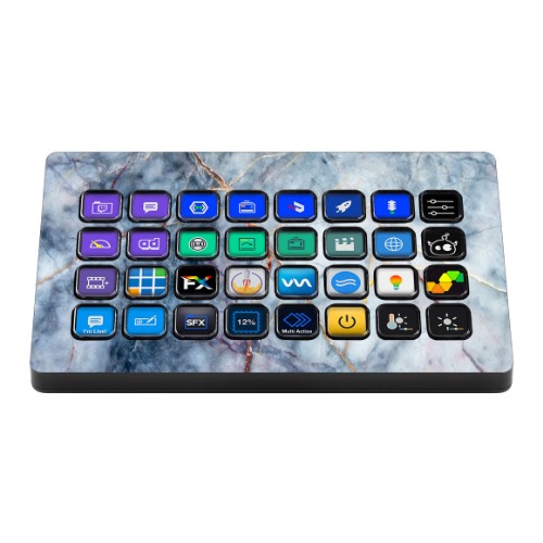 Elgato Stream Deck XL Marble Series Skins | Blue Gold / Matte