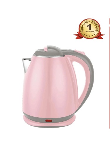 Hervidor de Agua Eléctrico, Tetera Eléctrica, Jarra Inalámbrica, 2 Litros, 1200 W, Acero Inoxidable, Resistente, Hierve agua en minutos, Base removible, Antiquemaduras