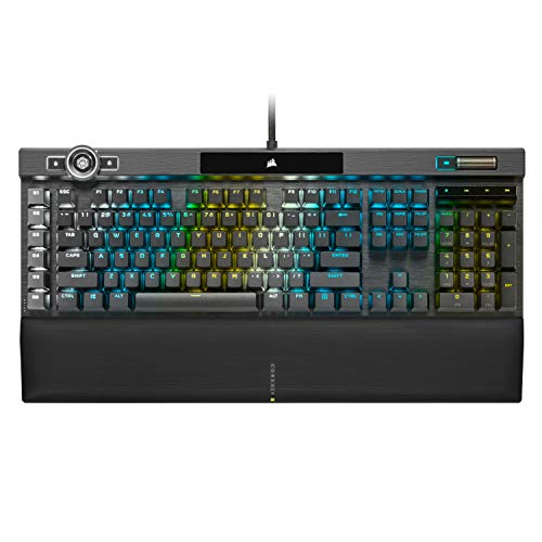 CORSAIR K100 RGB Mechanical Gaming Keyboard - CHERRY MX SPEED RGB Silver Keyswitches - PBT Double-Shot Keycaps - Elgato Stream Deck and iCUE Compatible - QWERTY NA Layout - Black - K100 - CHERRY MX SPEED Switches