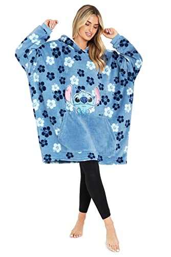 Disney Hoodie Blanket, Sherpa Fleece Oversized Hoodie, Eeyore Stitch Gifts - One Size - Blue Tropical