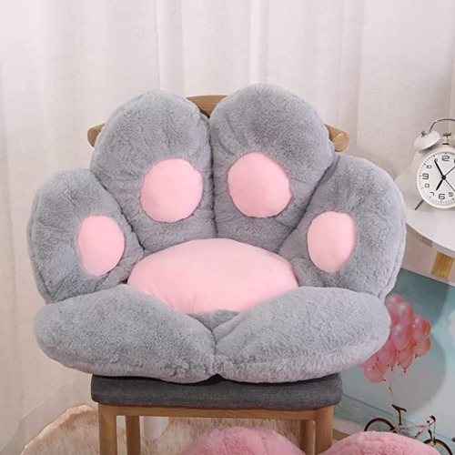 DAWNTREES Cat Paw Cushion,70 * 60CM,Grey Floor Cushion,Seat Cushion,Paw Shape Floor Cushion Reading Pillow and Leisure Lazy Sofa for Dining Room, Office, Bedroom Chair Cushion - Gray cat scratch 70CM $35.99