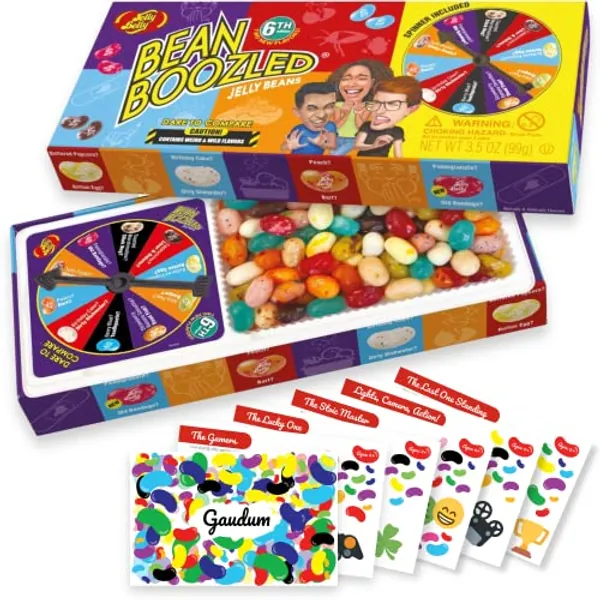 Jelly Belly Bean Boozled Jelly Beans Candy NEW EDITION + 5 Gaudum Jelly Bean Cards (For Kids)