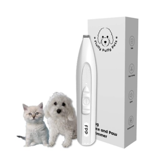 Fluffy Puffy Pets - Dog Face and Paw Trimmer - Clippers for Grooming Ear Eyes and Foot Hair - Suitable for Small Dogs Cat and Pet Fur - Mini Cordless Low Noise Tool - Pocket Size Electric Trimming