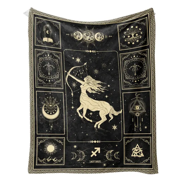 Sagittarius Constellation Blanket Astrology Sign Throw Blanket, Lightweight Microfiber Blanket Birthday Graduation to Mom Gifts for Women Men 60"X80" - Sagittarius9 60"X80"