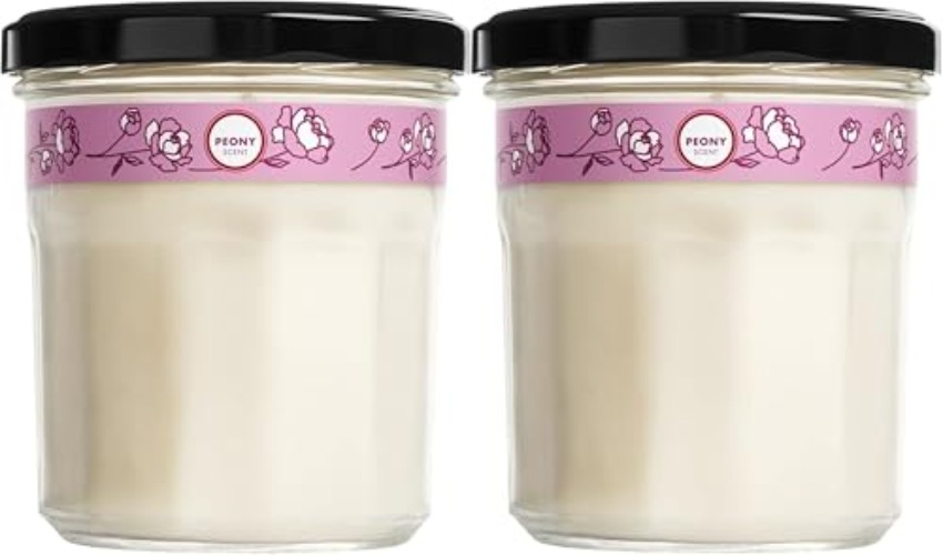 MRS. MEYER'S CLEAN DAY Aromatherapy Candle, 35 Hour Burn Time, Made with Soy Wax and Essential Oils, Peony, 7.2 Oz, Pack of 2 - Peony - Pack of 2