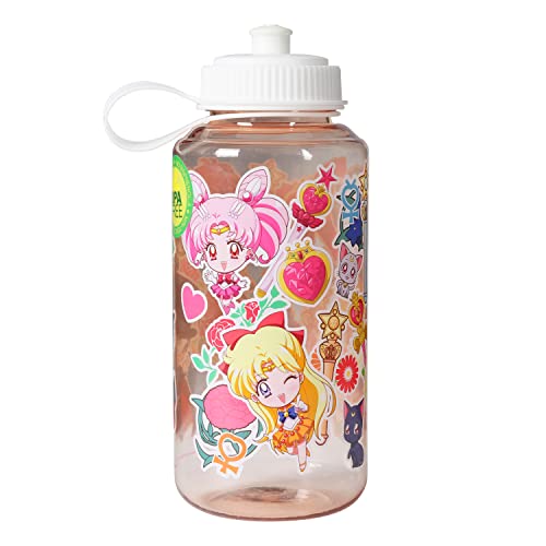 Sailor Moon Crystal Water Bottle | 34 Oz Water Bottle Featuring Sailor Moon Crystal Chibi Characters | Home Deco | Gym Water Bottle | Anime Water Bottle | Official Licensed By Just Funky - Sailor Moon Crystal Chibi Characters