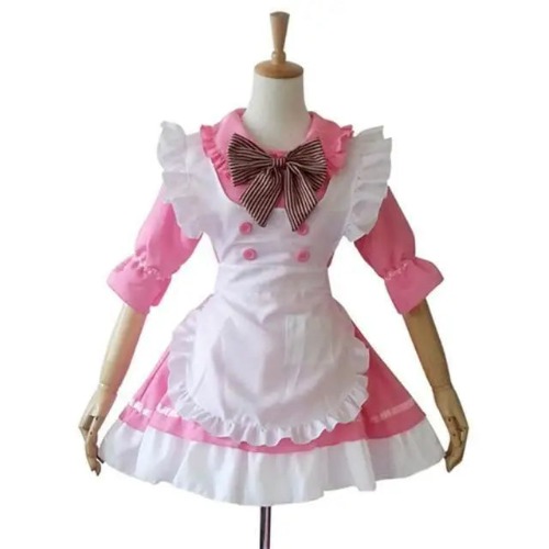 Traditional Maid Cosplay Outfit for Cute and Sassy Looks - Pink / XL