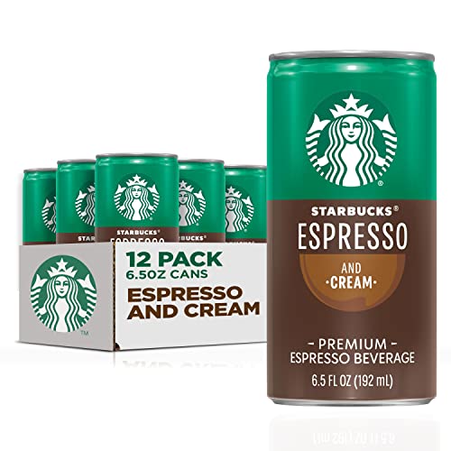 Starbucks Ready to Drink Coffee, Espresso & Cream, 6.5oz Cans (12 Pack) (Packaging May Vary) - Espresso + Cream - 6.5 Fl Oz (Pack of 12)