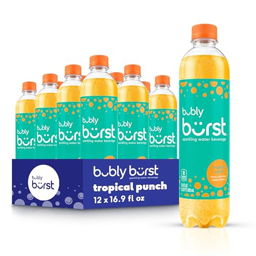 bubly burst, Tropical Punch, 16.9 FL Oz Bottles (Pack of 12) - Tropical Punch - 16.9 FL Oz (Pack of 12)