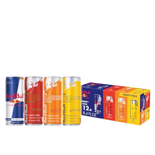 Red Bull Energy Drink Variety Pack, Red Bull, Red, Amber, and Yellow Edition and Energy Drinks, 8.4 Fl Oz, 12 pack Cans - Variety - 8.4 oz., 12pk