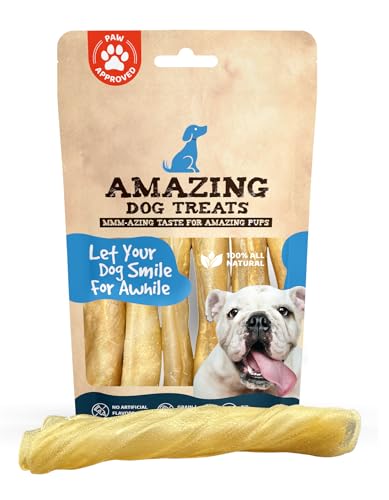 Amazing Dog Treats - Large Collagen Stick - (6 Inch - 8 Count) - Collagen Beef Cheek Rolls for Dogs - 100% Pure Collagen Sticks for Dogs - No Hide Bones for Dogs - 1 Count (Pack of 8)