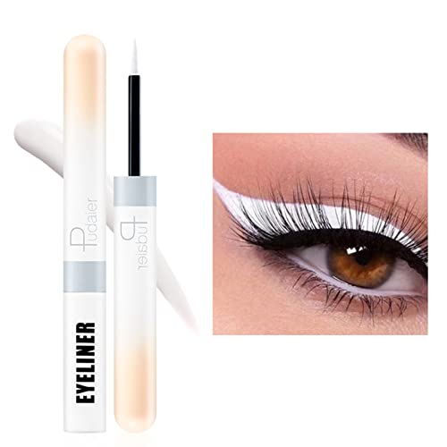 Espoce Liquid Eyeliner, White Eyeliner Liquid Liner Quick-Drying, Ultra-Fine Long-lasting Colored Eyeliners High-pigmented Colorful Eyeliners for Eye Makeup 0.12 Oz (White) - White