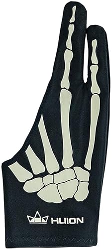 HUION Skeleton Glove for Graphics Drawing Tablet, Ideal Anti-fouling Glove for People who Use Drawing Tablets and Light Boxes (1 Unit of Free Size, Good for Right Hand) - Small - Skeleton Glove