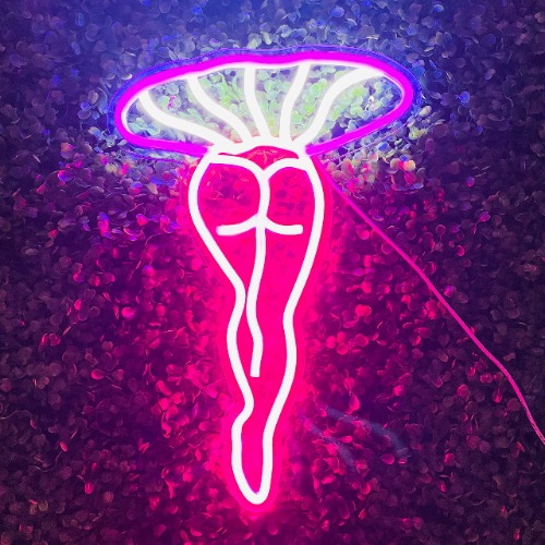 Lady Mushroom Neon Light LED Night Lights USB Connected Sign Neon Sign for Man Cave Home Bar Bedroom Wall Decor Party Art Decoration Gift for Her (3.Purple) - 3.Purple