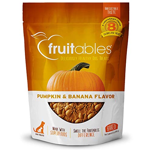 Fruitables Baked Dog Treats – Healthy Low Calorie – Free of Wheat, Corn and Soy – Pumpkin and Banana – 12 Ounces - 12 Ounce (Pack of 1) - Pumpkin and Banana