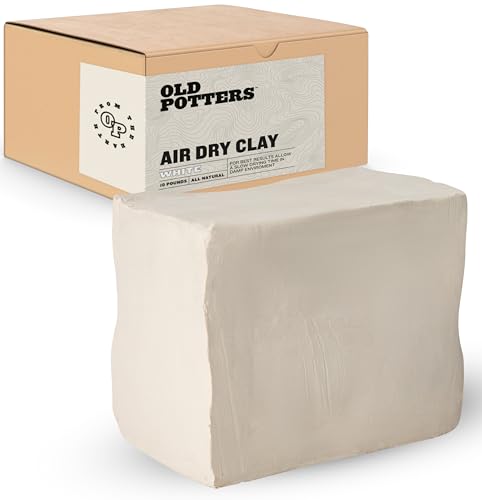 Old Potters Premium Air Dry Clay, White, 10 lbs, All Natural Modeling Clay. Ideal for Beginners and Advanced Sculptors. - White - 10