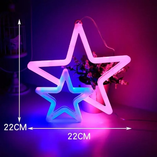 LED Bright Neon Light Night Room Wall Art l - Star