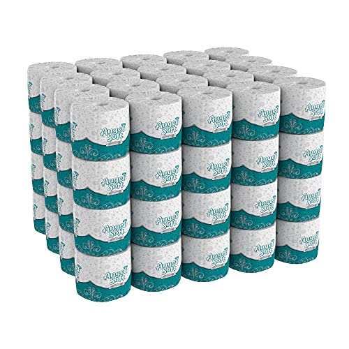 Georgia-Pacific Angel Soft ps 16880 White 2-Ply Premium Embossed Bathroom Tissue, 4.05" Length x 4.0" Width (Case of 80 Rolls, 450 Sheets Per Roll) - 80 Count (Pack of 1) - Angel Soft