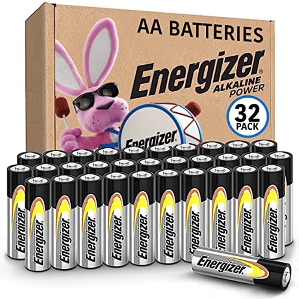 Energizer AA Batteries, Double A Long-Lasting Alkaline Power Batteries, 32 Count (Pack of 1)