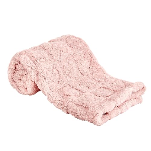 Yurhap Fleece Baby Blanket Heart Checkered Blanket, Ultra Soft Cozy Baby Blankets for Girls Boys, Fluffy Infant Toddler Newborn Receiving Blankets for Crib Stroller 30”×40” (Light Pink) - 01 Light Pink - 30"x40"