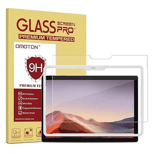 OMOTON Screen Protector Compatible with Surface Pro 7 Plus/Surface Pro 7/Surface Pro 6/ Surface Pro 5/Surface Pro 4 - [Tempered Glass] [High Responsivity] [Scratch Resistant] [High Definition] - 1